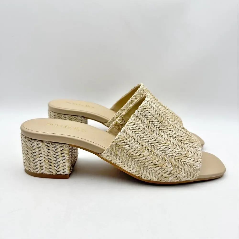 Seychelles Womens Pepper Raffia Heeled Sandal US 9 Natural Beige EUC